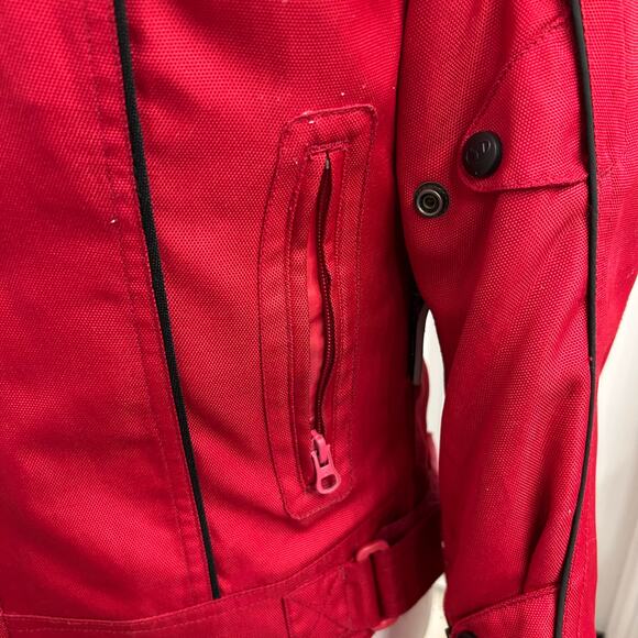 FieldSheer Women’s Motorcycle Jacket Size 4 – Red Textile Riding Jacket w/ Liner - Picture 5 of 5